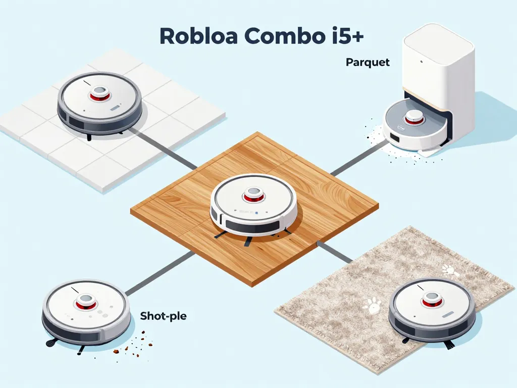 Roomba Combo i5+ performance nettoyage poussière et saletés sols divers