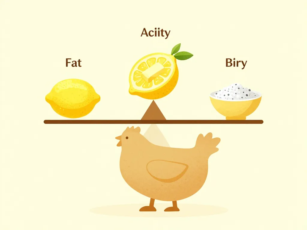 schéma équilibre sauce au citron pour poulet