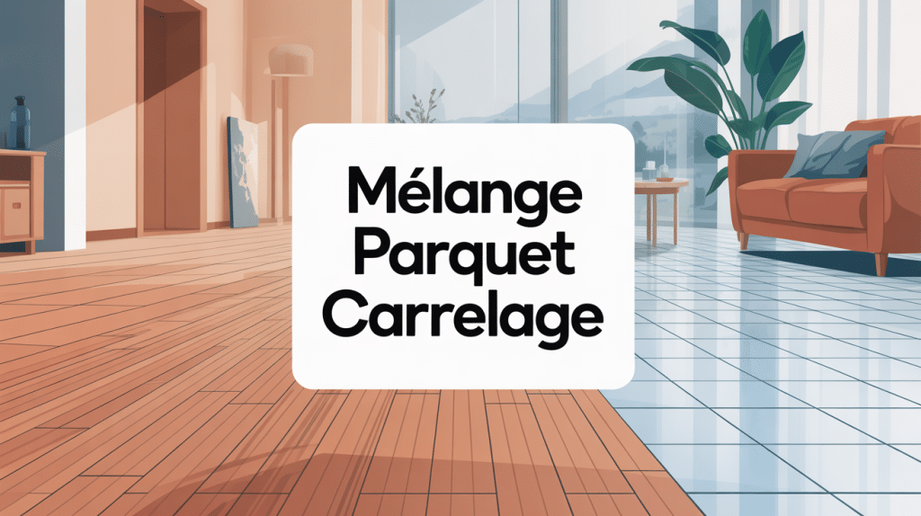 sol melange parquet et carrelage ambiance moderne lumineuse