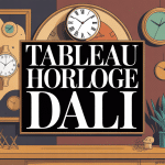 illustration tableau horloge dali surréaliste sur mur décoratif