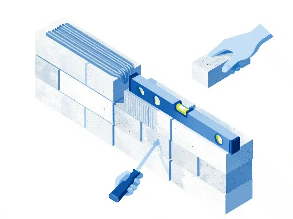 Étapes coller du siporex joints fins