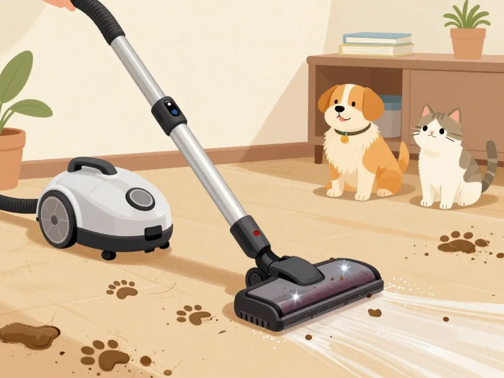 Tineco Floor One S6 Pet aspirateur laveur sur sol avec poils de chien et chat