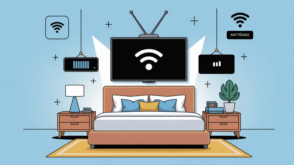 illustration tv chambre sans prise antenne solutions wifi antenne box
