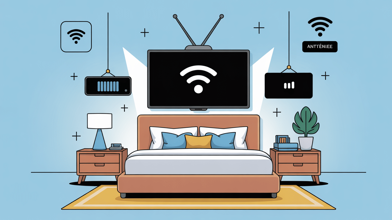 illustration tv chambre sans prise antenne solutions wifi antenne box