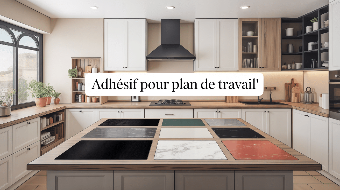 Cuisine avant apres avec adhesif pour plan de travail