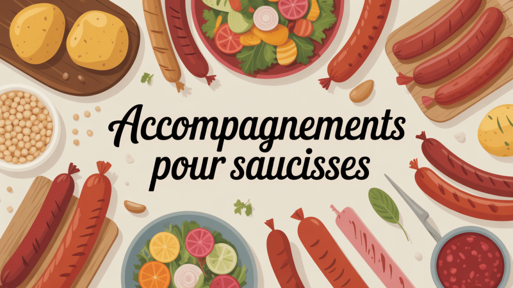 avec quoi accompagner des saucisses illustration grande table conviviale