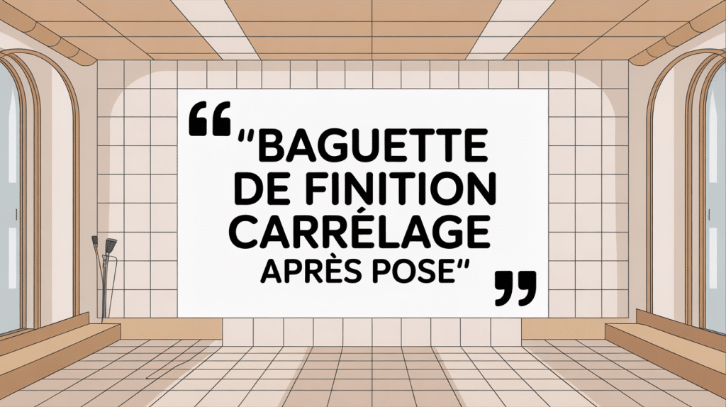 Illustration baguette finition carrelage après pose protège bords sols et murs