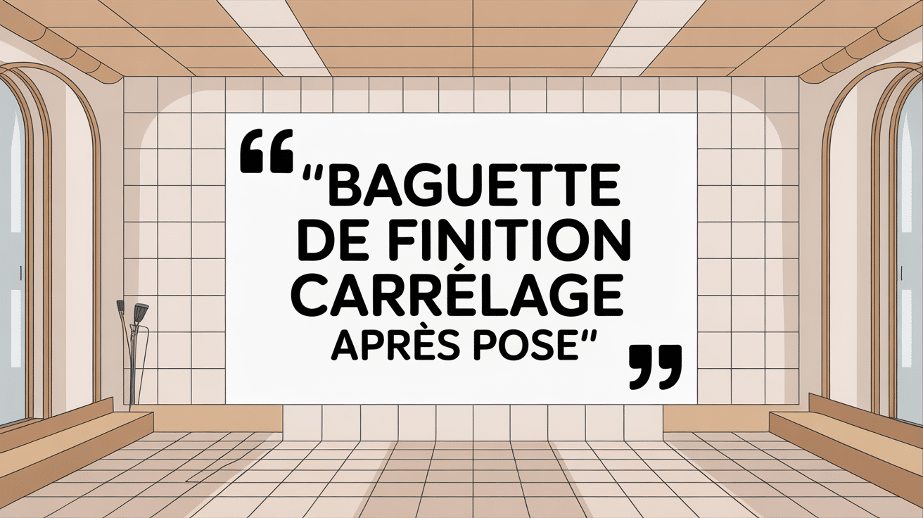 Illustration baguette finition carrelage après pose protège bords sols et murs