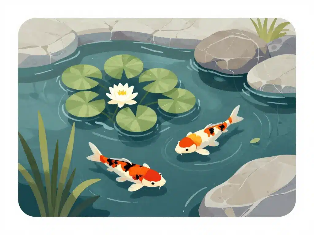 eau plantes poissons bassin japonais