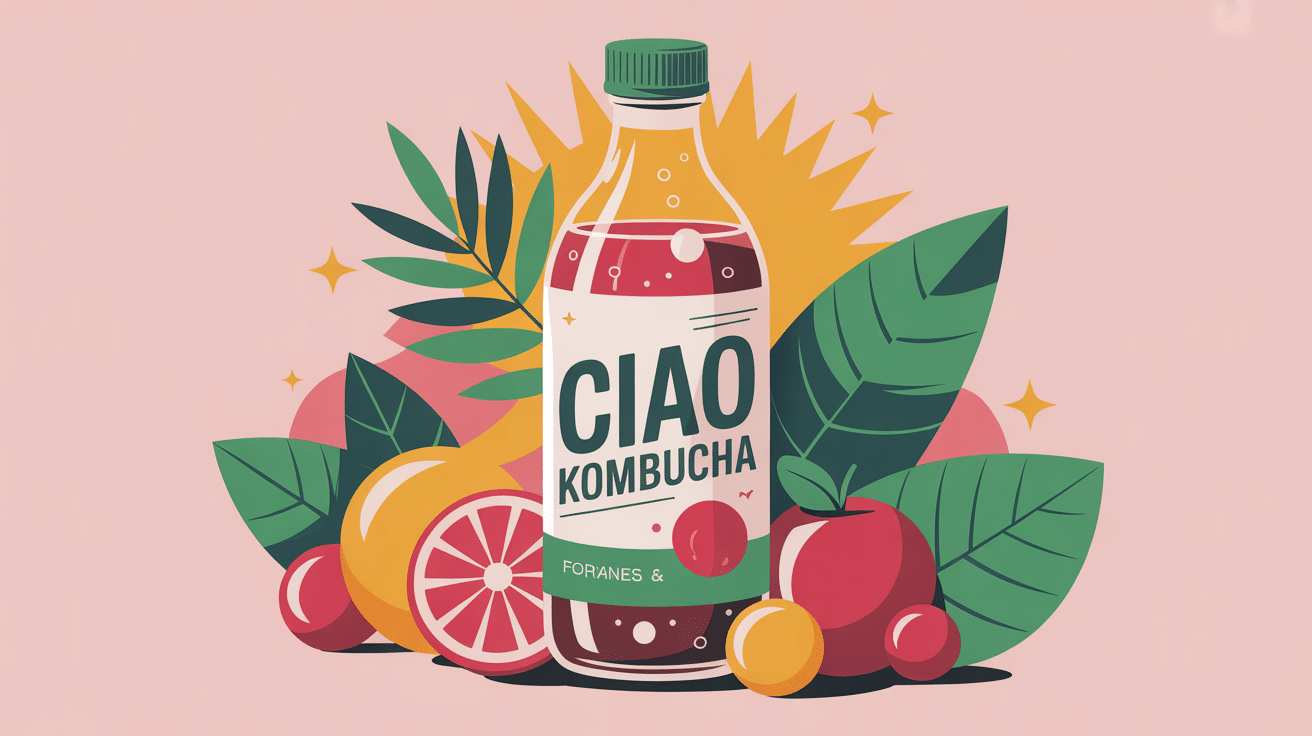 illustration moderne boisson ciao kombucha pétillante
