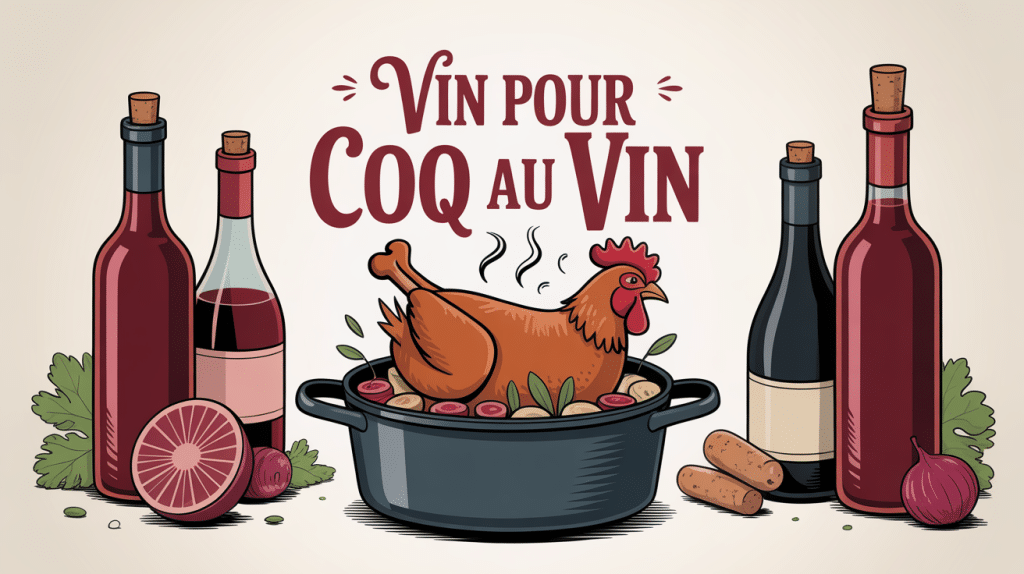 coq au vin quel vin illustration vectorielle cocotte vin rouge