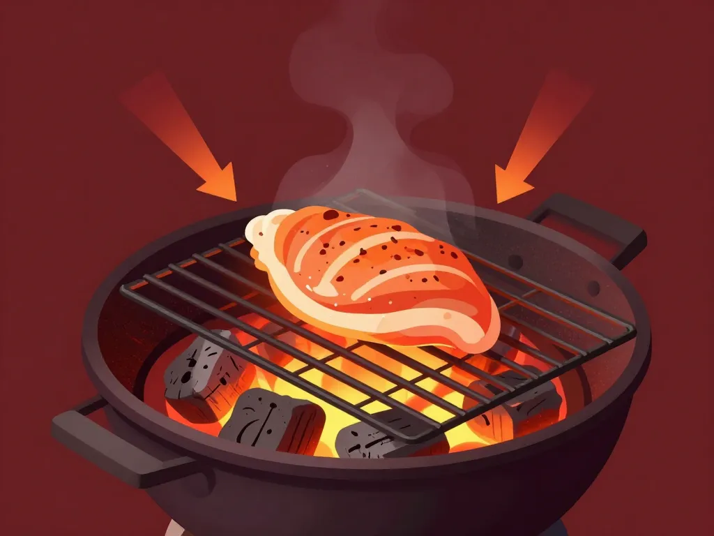 grill cuisson filet de poulet au barbecue diagramme