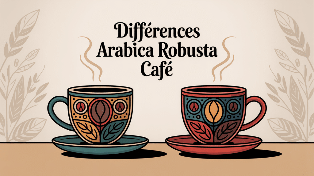 différence entre arabica et robusta deux tasses café