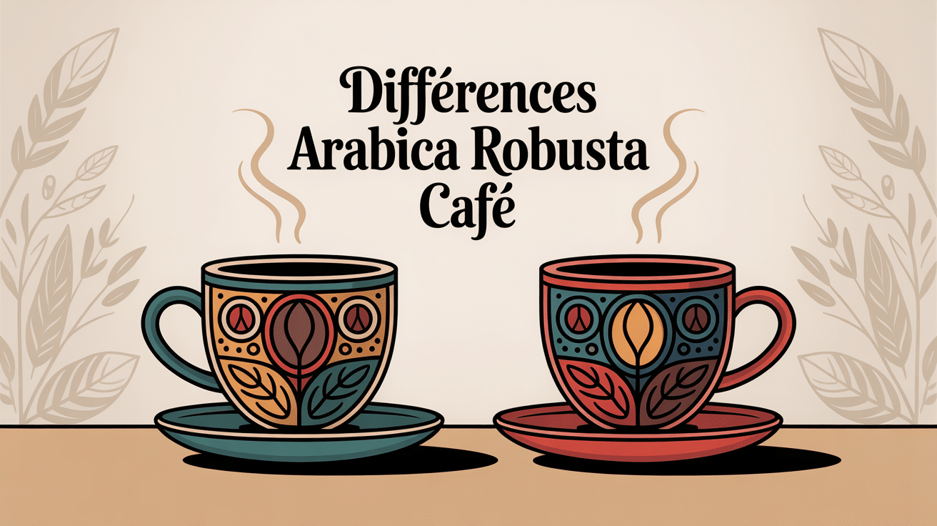 différence entre arabica et robusta deux tasses café