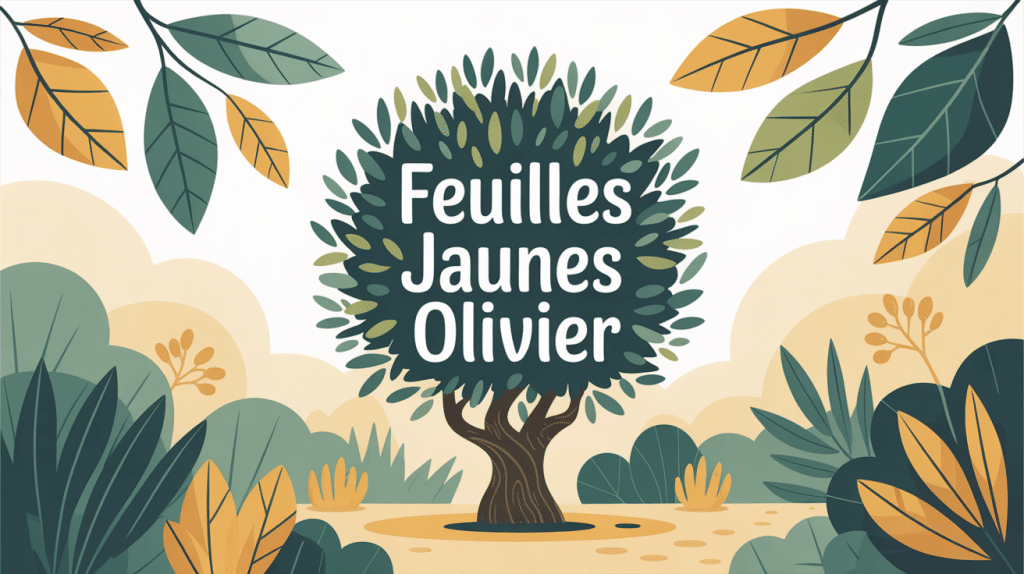 feuille jaune olivier arbre stylisé texte