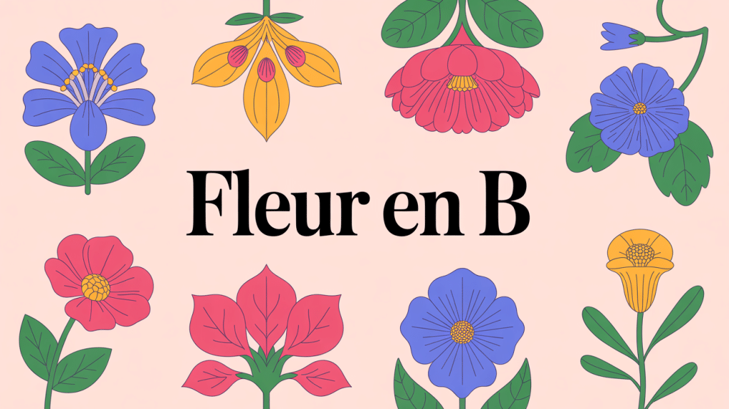 Fleur en b stylisée en bouquet autour du titre