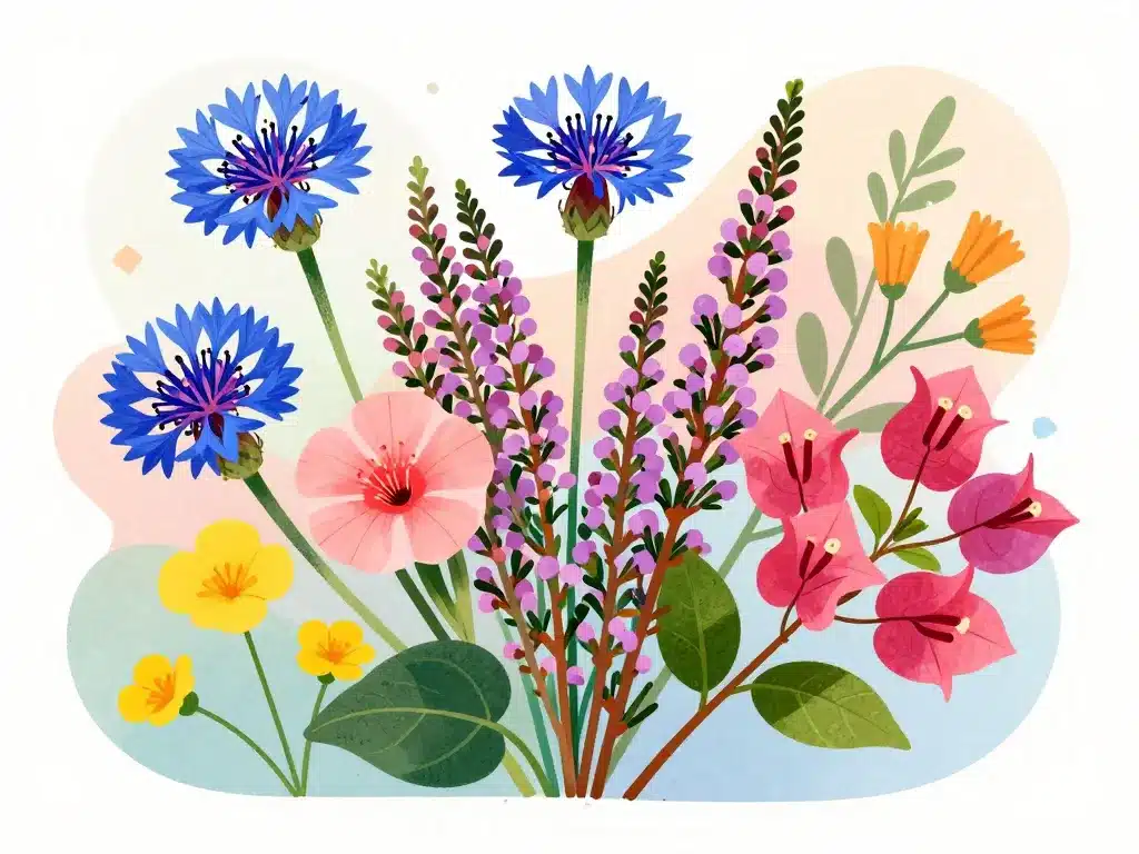 Fleur en b principales variétés vues en illustration