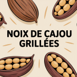 Processus griller des noix de cajou à la maison illustration moderne