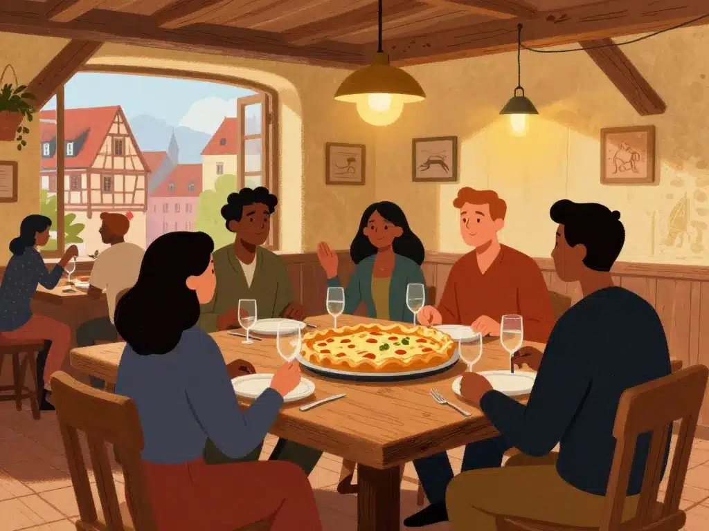 Taverne alsacienne tradition le roi de la tarte flambée