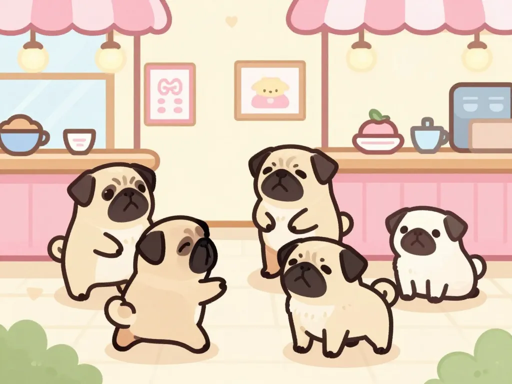 concept milk and pug lyon carlin décor kawaii