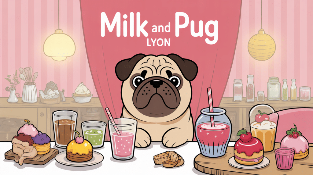 univers kawaii milk and pug lyon café ambiance carlin
