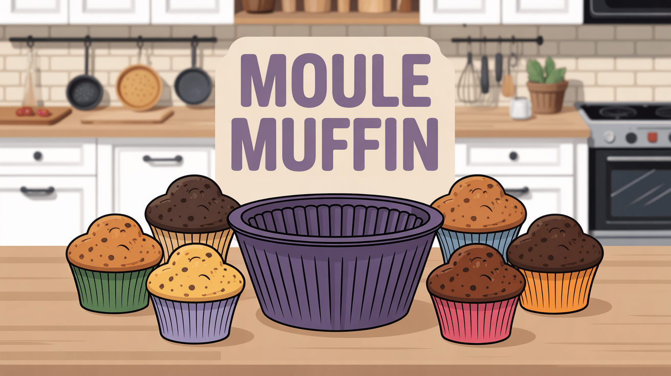 Moule muffin silicone au centre entouré de muffins