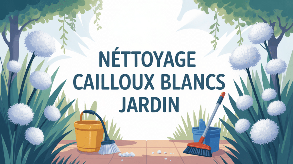 Nettoyer cailloux blancs javel jardin illustration vectorielle