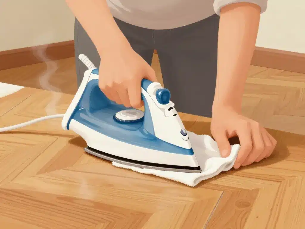 utilisation fer à repasser sur parquet gondolé technique