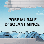 Schéma coupe murale avec isolant mince et lames d'air réfléchissantes