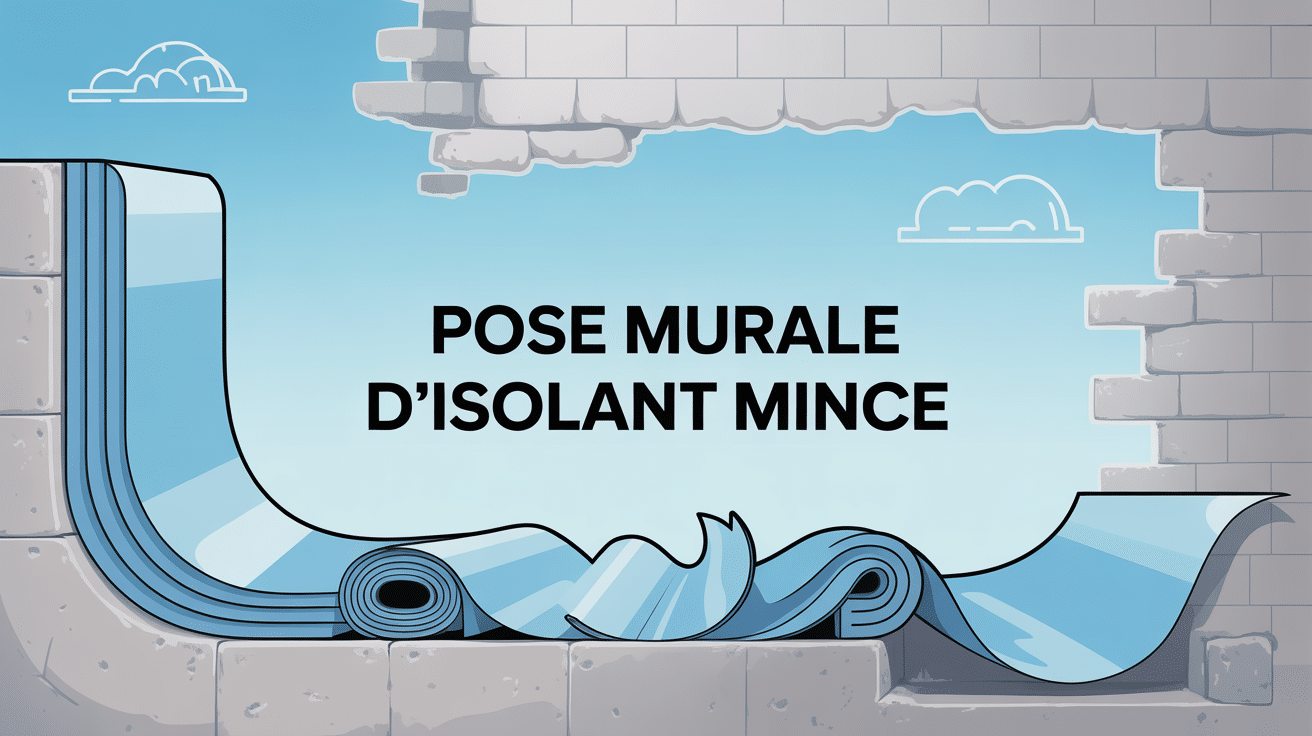 Schéma coupe murale avec isolant mince et lames d'air réfléchissantes