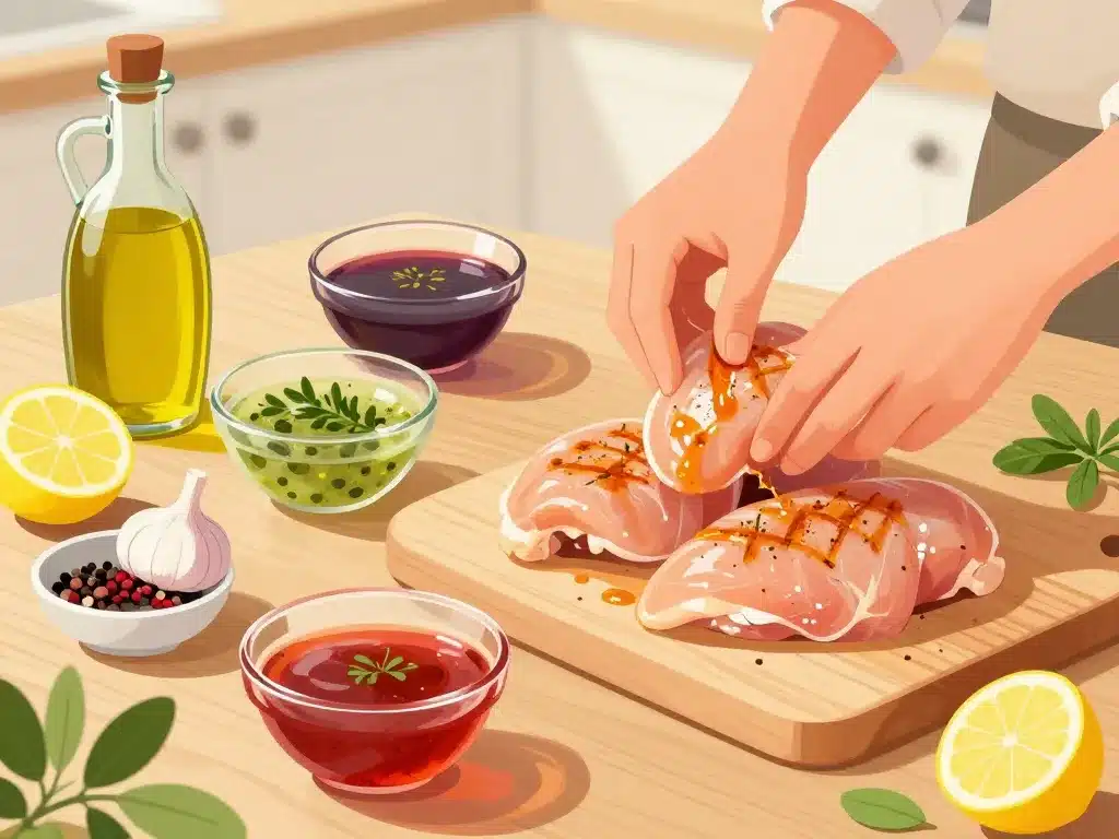 marinade filet de poulet au barbecue ingrédients bol