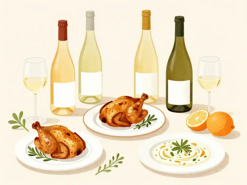 Quel vin avec du poulet vins blancs accords
