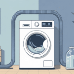 illustration buanderie avec rallonge tuyau machine à laver