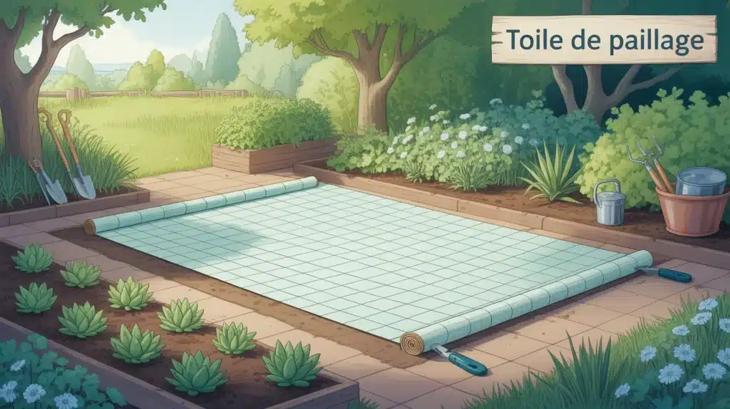 comment poser de la toile de paillage sur un massif
