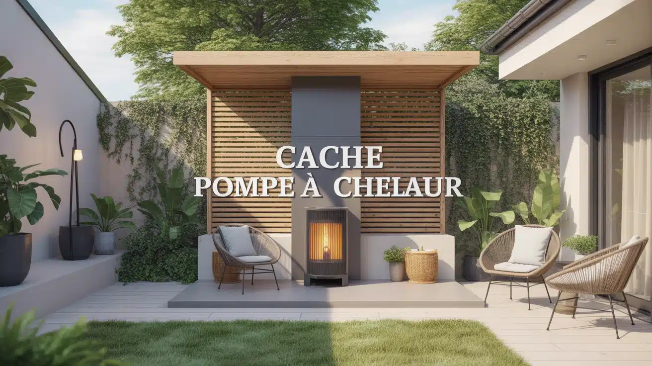 fabriquer un cache pompe à chaleur en bois extérieur