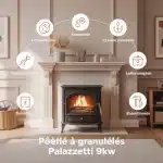 poêle à granulés palazzetti 9kw prix dans salon contemporain