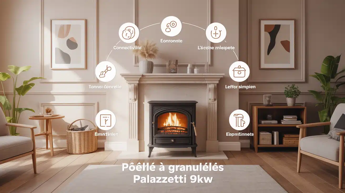 poêle à granulés palazzetti 9kw prix dans salon contemporain