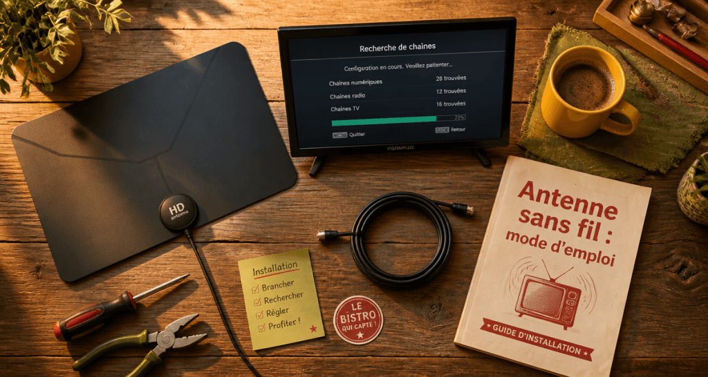 antenne sans fil pour tv sur table avec accessoires