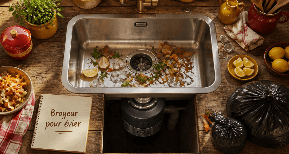 broyeur pour evier sous évier inox avec déchets