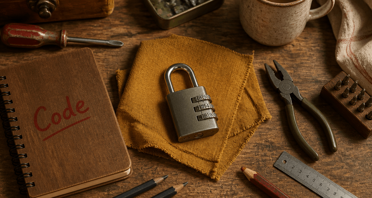 code cadenas combinaison outils sur plan de travail