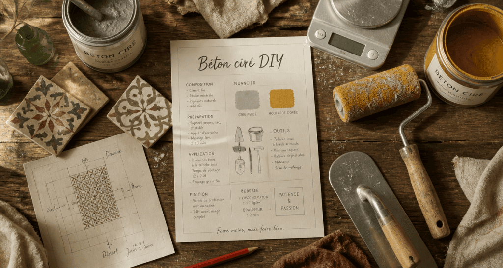 comment faire un beton cire vue outils et matériaux