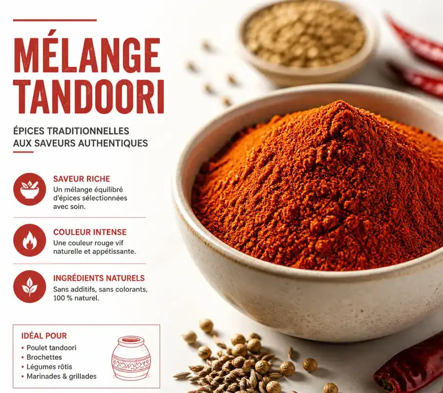Bol de mélange d'épices tandoori maison pour recette indienne