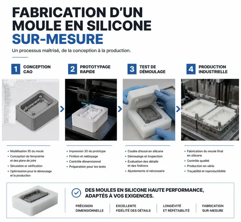 Processus de fabrication d'un moule silicone sur-mesure pour professionnels