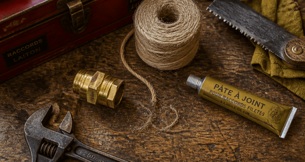 filasse plomberie raccord laiton outils