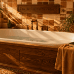 grande baignoire moderne ambiance chaleureuse