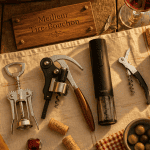 meilleur tire bouchon sur table rustique avec différents modèles
