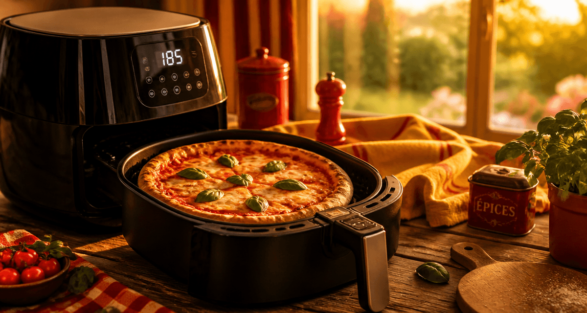 pizza surgelée airfryer dorée sortie du panier