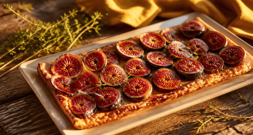 Tarte figues congelées nappée de miel