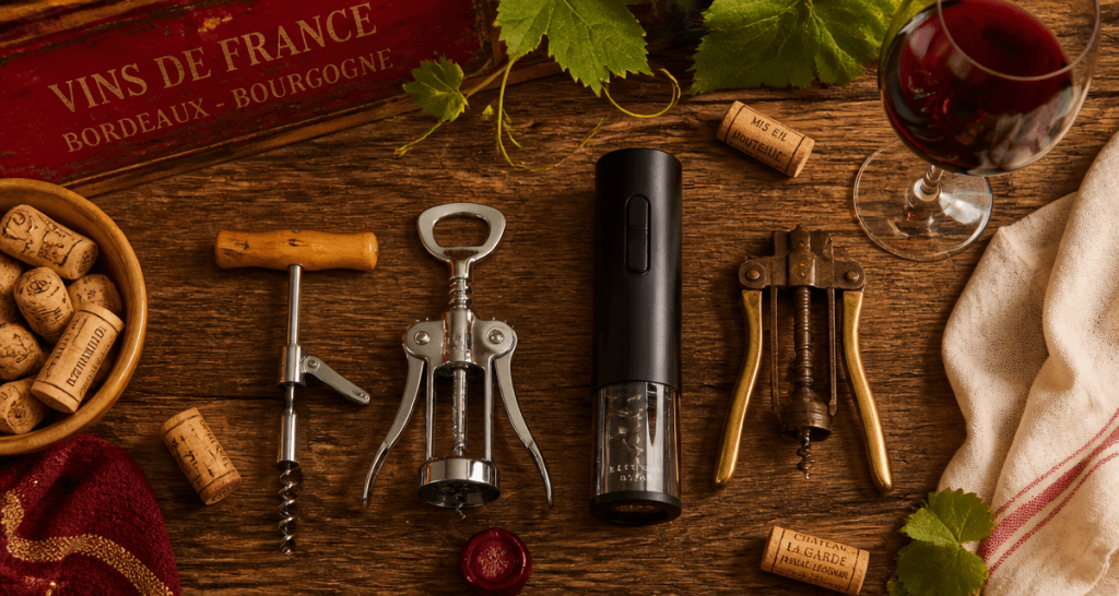 tir bouchon sur table en bois