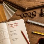 Tringle rideau sous pente sur plan de travail avec accessoires